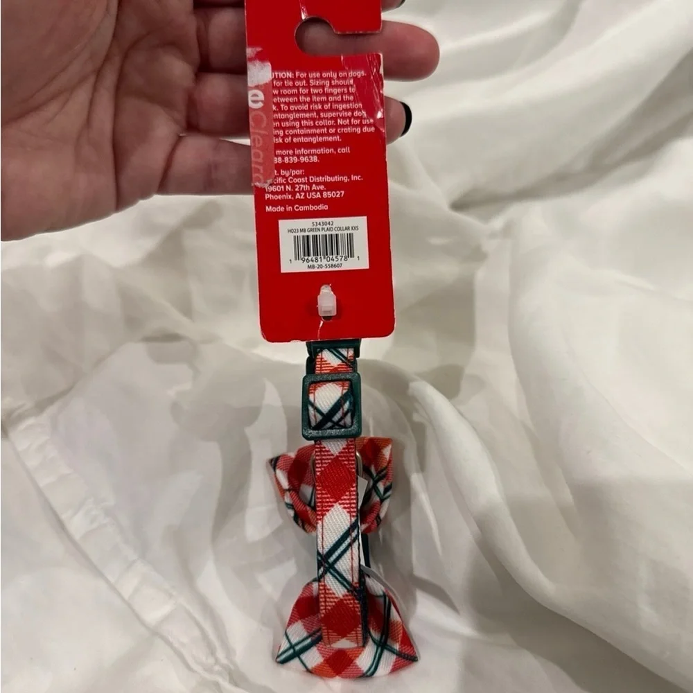 NWT Merry & Bright Plaid Dog Collar Christmas Buffalo Plaid 2023